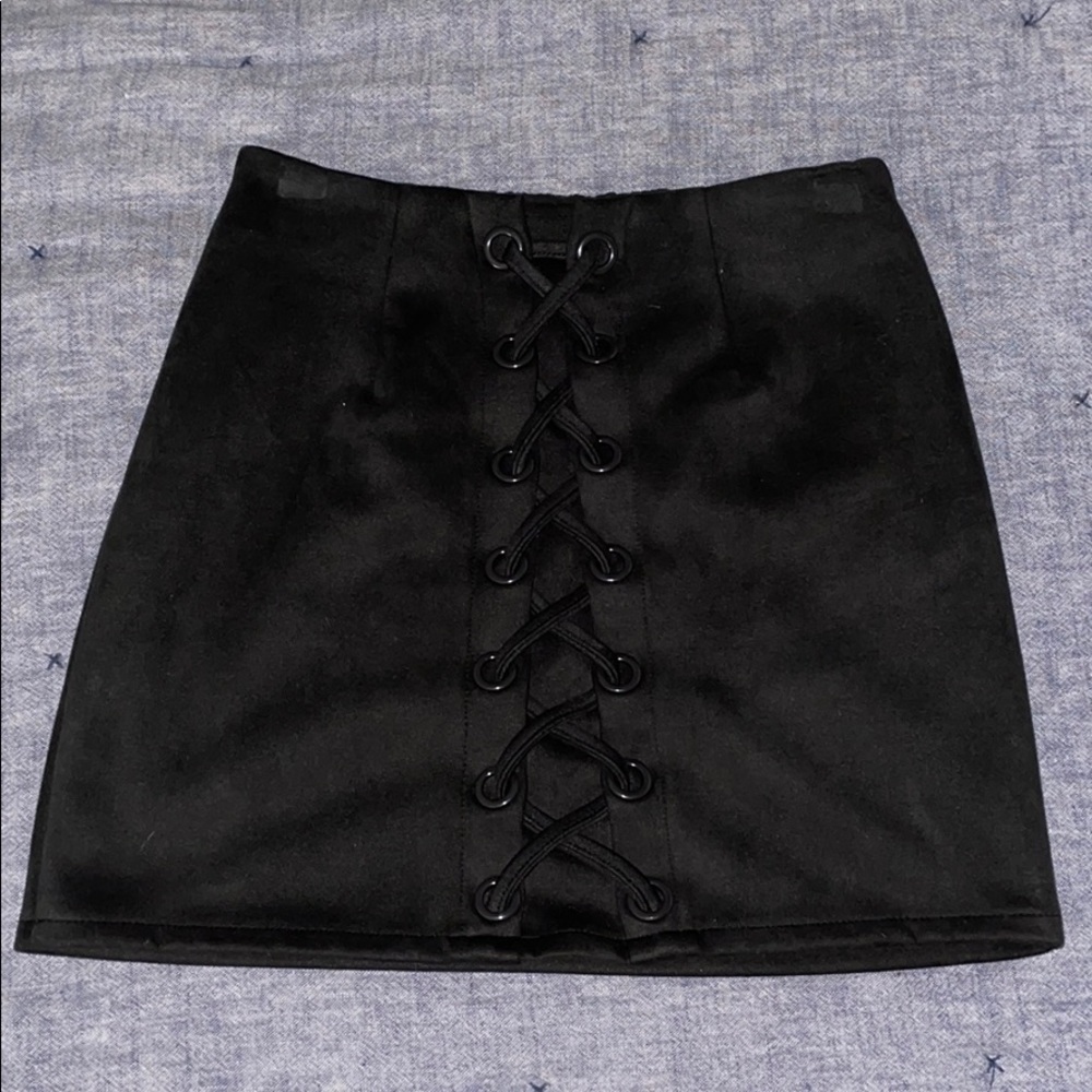 Black suede skirt